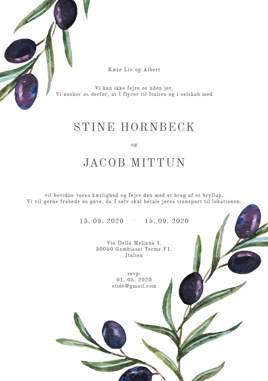 Invitationer - Stine & Jacob 